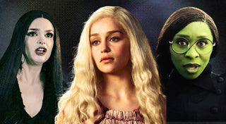 Photo of Morticia Addams, Daenerys Targaryen from Game of Thrones, and Elphaba from Wicked together