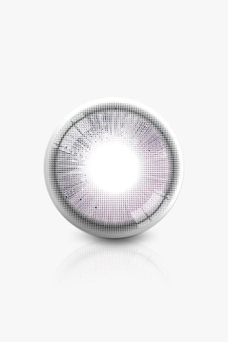 Close up detailed view of the Ann365 Anreen Pink Violet Color Contact Lens design showing dots and a radial pattern by EyeCandys