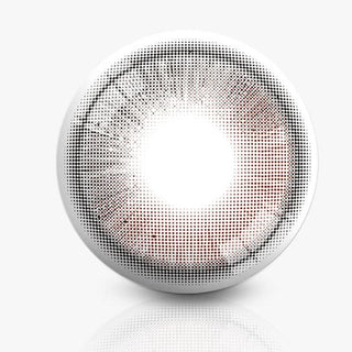 Close up detailed view of the Ann365 Anreen Brown Choco Color Contact Lens design showing dots and a radial pattern by EyeCandys