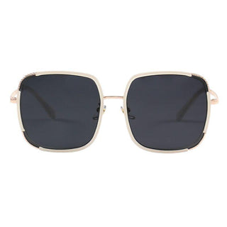Amalfi Quartz sunglasses from EyeCandys, showcasing a chic summer look with purple tinted lenses and a sleek frame