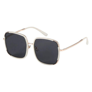side view of Amalfi Quartz sunglasses from EyeCandys, showcasing a chic summer look with purple tinted lenses and a sleek frame