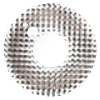 Design of the Chuu Aube Pie Moon Beige (10pk) prescription color contact lens dailies from Eyecandys on a white background, showing the fine pixel detail and enlarging limbal ring.