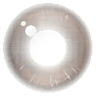 Design of the Chuu Aube Pie Moon Brown (10pk) prescription color contact lens dailies from Eyecandys on a white background, showing the fine pixel detail and enlarging limbal ring.