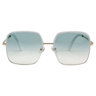 Bermuda Oversized Square Sunglasses color Glacier by EyeCandys. Stylish pink and gold oversized sunglasses, a chic accessory for sunny days