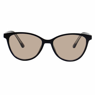 Billionaire Oval prescription eyeglasses in back with brown tint, available in blue light blocking lenses and in readers with magnification, from EyeCandys.