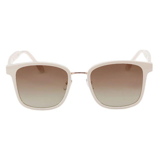 Bon Voyage Square Sunglasses Porcelain sunglasses from EyeCandys on a white background, featuring a sophisticated design with black and gold accents perfect for a modern, elegant style.