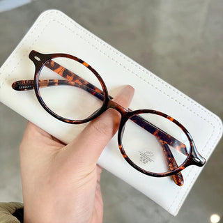 tortoiseshell EyeCandys Chase Round Oval Prescription Reading Glasses with Vintage Colorful Eyewear Frames available in Blue Light Blocking