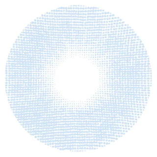 Close up detailed view of a dare to be blue contact lens design showing dots and a radial pattern by EyeCandys