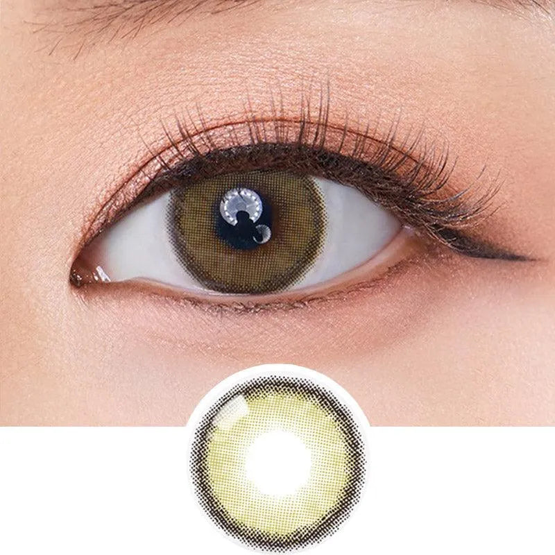 Olola Dearsome Olive Green Natural Colour Contact Lens with Power