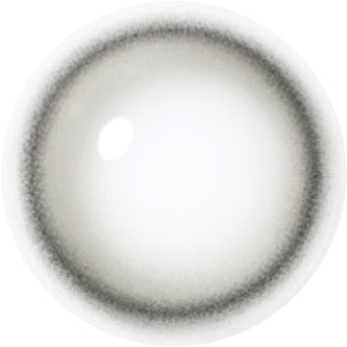 Design of the i-DOL Eyeis Essential Grey coloured contact lens from Eyecandys on a white background, showing the dotted patterns meant to mimic those of the human iris.