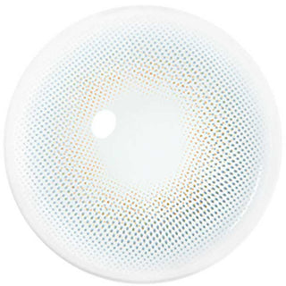 Design of the i-DOL Euroring Watery Grey coloured contact lens from Eyecandys on a white background, showing the dotted patterns meant to mimic those of the human iris.