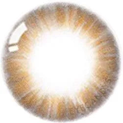 Single Pink Label Flirty Orange Brown contact lens isolated on white background