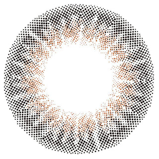 Design of the Feliamo 1-Day Tulle Brown (10pk) prescription colour contact lens dailies from Eyecandys on a white background, showing the fine pixel detail and enlarging limbal ring.