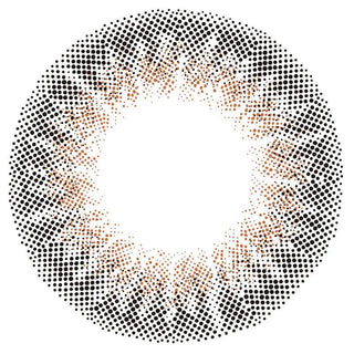 Design of the Feliamo 1-Day Tulle Brown (10pk) prescription colour contact lens dailies from Eyecandys on a white background, showing the fine pixel detail and enlarging limbal ring.