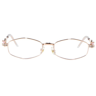 EYECANDYS Marquee geometric metal glasses in Rose Gold – unisex full-rim eyewear for prescription lenses, blue light blocking, photochromic transition lenses, Zeiss HMC, and polarized sunglasses