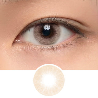 Close-up of male eye wearing hazel prescription colored contact lens, natural hazel enhancement, best contact lens for daily wear, affordable contact lens price