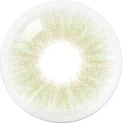 Design of the Olola Heiress Olive (KR) colored prescription contact lenses from Eyecandys on a white background, showing detailed dotted patterns designed to enhance the iris.