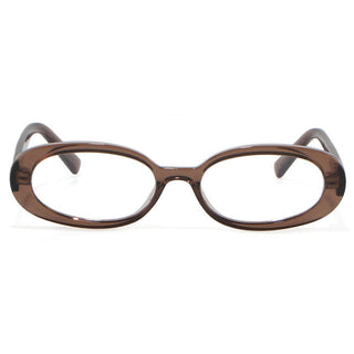 Eyecandys Oval Coffee Full Frame prescription eyeglasses, blue light blocking reading glasses, sleek oval design.