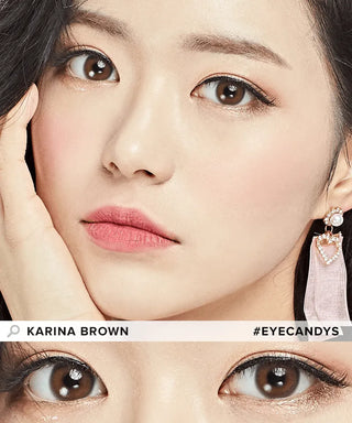 Pink Label Karina Brown Colored Contacts Circle Lenses - EyeCandys