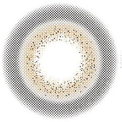 Close up detailed view of Maddie Grey coloured contact lens design showing dots and a radial pattern by EyeCandys