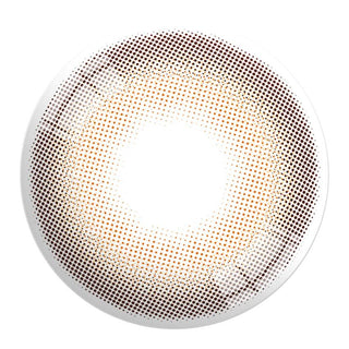 Design of the Ann365 Mauve Milk Brown prescription colour contact lens dailies from Eyecandys on a white background, showing the fine pixel detail and enlarging limbal ring.
