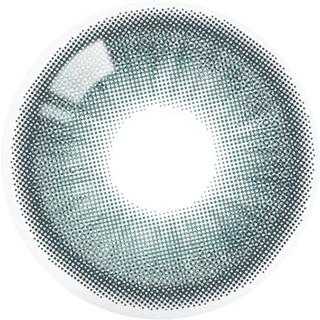 Detailed lens design of EyeCandys Olola Meow Scottish Green colored contact lens, showing natural green color enhancement.