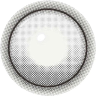 Close-up of EyeCandys ONE PICK Balance Grey Whisper prescription contact lens design, showcasing a soft grey hue that enhances eye color with a natural, subtle effect for clear vision and comfort.