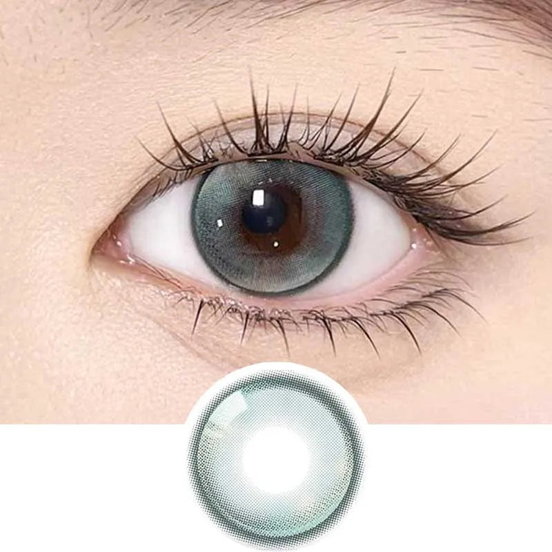 オ一ラルスマイル Olola Meow Vivid Havana Green Colour Contact Lens Prescription