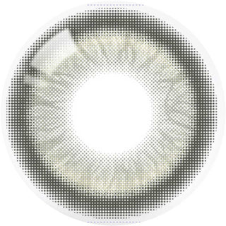 Close up detailed view of a Olala Meow Rubl Green contact lens design