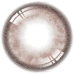 Design of the i-Sha Molton Ash Brown coloured contact lens from Eyecandys on a white background, showing the pixel dotted detail and limbal ring.
