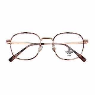 front view of Stunner Square - Pink Tortoiseshell prescription eyeglasses, available in blue light blocking lenses and in readers with magnification, from EyeCandys
