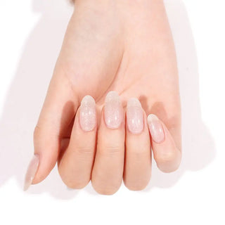 Handswith EyeCandys Sugar Cookie Gel Nail Stickers in pink, featuring glitter accents. Perfect for adding sparkle and style to your nails. Ideal for gel nail enthusiasts, easy-to-apply pink glitter nail stickers for a flawless manicure look