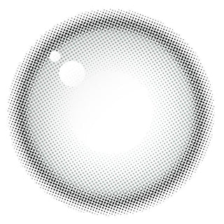 Design of the Gemhour Themis Sage Grey prescription color contact lens dailies from Eyecandys on a white background, showing the fine pixel detail and enlarging limbal ring.