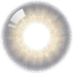 Design of the Olola Torrid Love Beige (KR) colored prescription contact lenses from Eyecandys on a white background, showing detailed dotted patterns designed to enhance the iris.