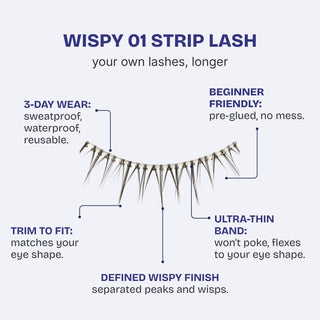 Hasom First Touch pestañas de tira - Wispy 01