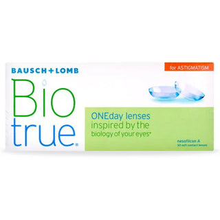 Bausch + Lomb BioTrue ONEday Toric Contact Lenses 30-Pack – Daily Disposable Lenses for Astigmatism with Moisture-Rich Formula for Clear, Comfortable Vision