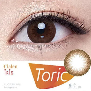 Clalen Iris Alicia Brown (Toric) (30pk) Color Contacts for Astigmatism - EyeCandys