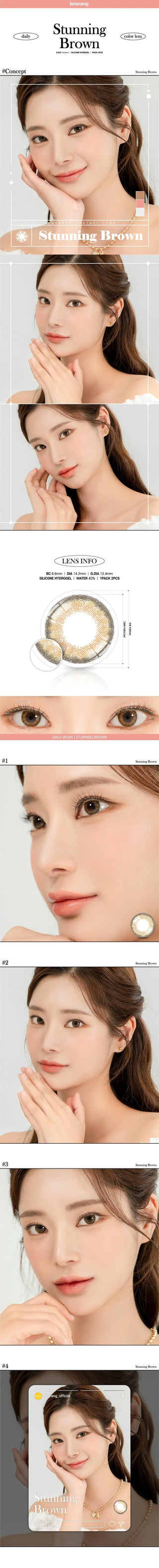 Lensrang Stunning Brown Color Contact Lens - EyeCandys