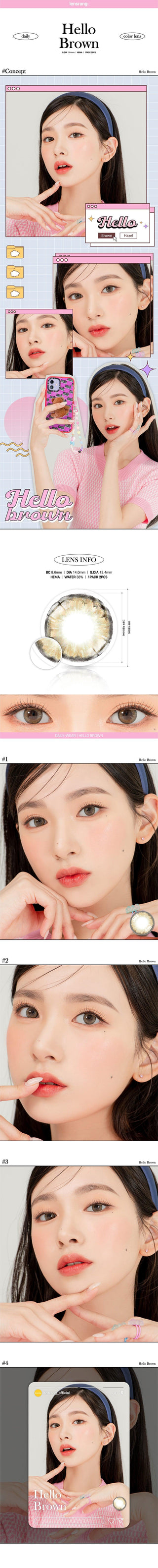 Lensrang Hello Brown Color Contact Lens - EyeCandys