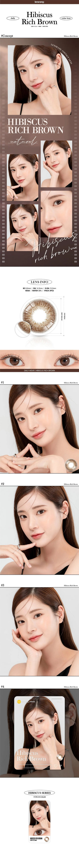 Lensrang Hibiscus Rich Brown Color Contact Lens - EyeCandys