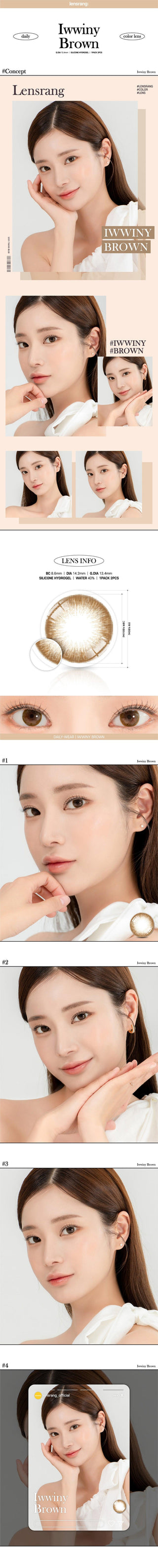 Lensrang Iwwiny Brown Color Contact Lens - EyeCandys