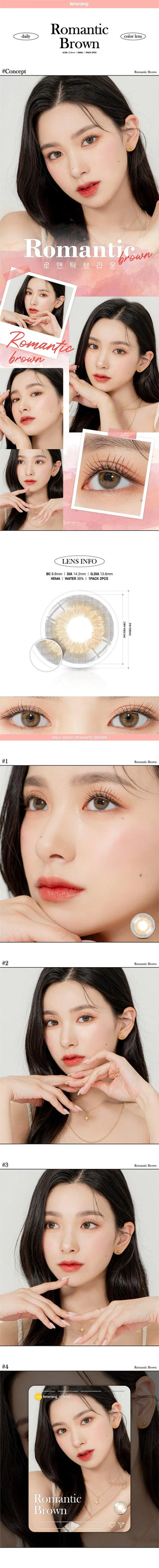 Lensrang Romantic Brown Color Contact Lens - EyeCandys