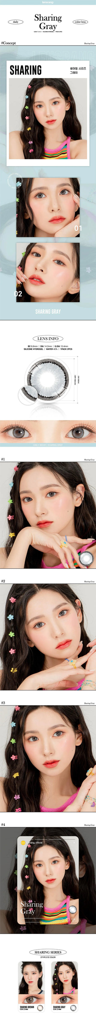 Lensrang Sharing Grey Color Contact Lens - EyeCandys