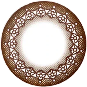 Lens design of EyeCandys Seed Coffret Rich Make Choco (10pk) color contact lens with warm chocolate tones and soft limbal ring for elegant definition