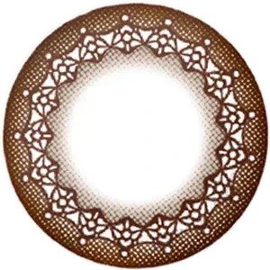 Lens design of EyeCandys Seed Coffret Rich Make Choco (10pk) color contact lens with warm chocolate tones and soft limbal ring for elegant definition