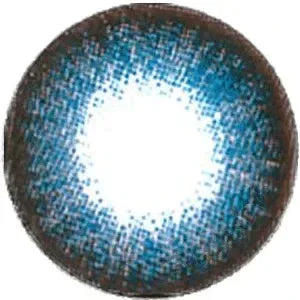 The NEO Vision Extra Dali Blue by NEO Vision features a circular blue and white gradient design with a pixelated texture, a bright white center, and edges fading into deeper blue and black—resembling colored contact lenses.