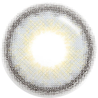 Pixel detail in the design of Eyecandys' Shade Gray prescription colored contact lens displayed on a white backdrop.