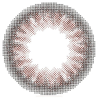 Design of the Feliamo 1-Day Cafe Mocha (10pk) prescription colour contact lens dailies from Eyecandys on a white background, showing the fine pixel detail and enlarging limbal ring.