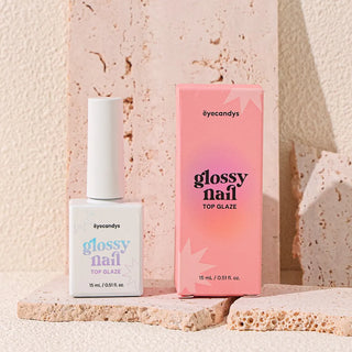 EyeCandys Glossy Nail Top Glaze – professional high-shine gel top coat for gel nail stickers. Enhances durability, thickness, and brilliance for long-lasting, flawless salon-quality manicures. Non-clumping, drip-free formula for easy application under LED/UV light.