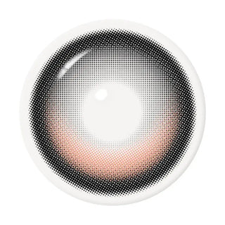 Lens design of EyeCandys i-Sha Dekame Kiss Me Milky Choco featuring a soft milky chocolate brown pattern with a natural blending ring